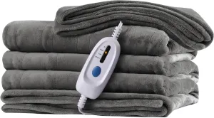 McJaw Electric Heated Blanket 72"x 84" Full Size, 4 Heating Levels and 10 Hours Auto Off, Lightweight and Breathable - Ivory Gray