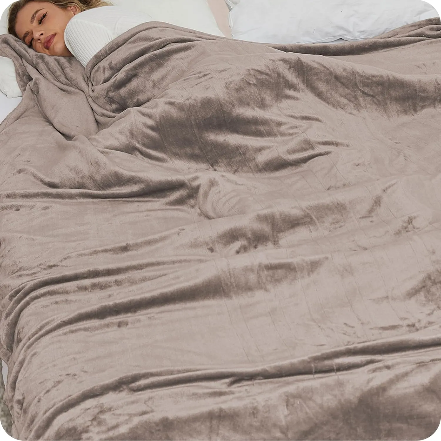 McJaw Electric Heated Blanket 72"x 84" Full Size, 4 Heating Levels and 10 Hours Auto Off, Lightweight and Breathable - Linen