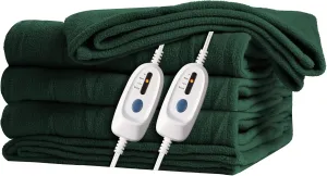 McJaw Electric Heated Blanket 84"x 90" Queen Size, 4 Heating Levels and 10 Hours Auto Off, Lightweight and Breathable - Green