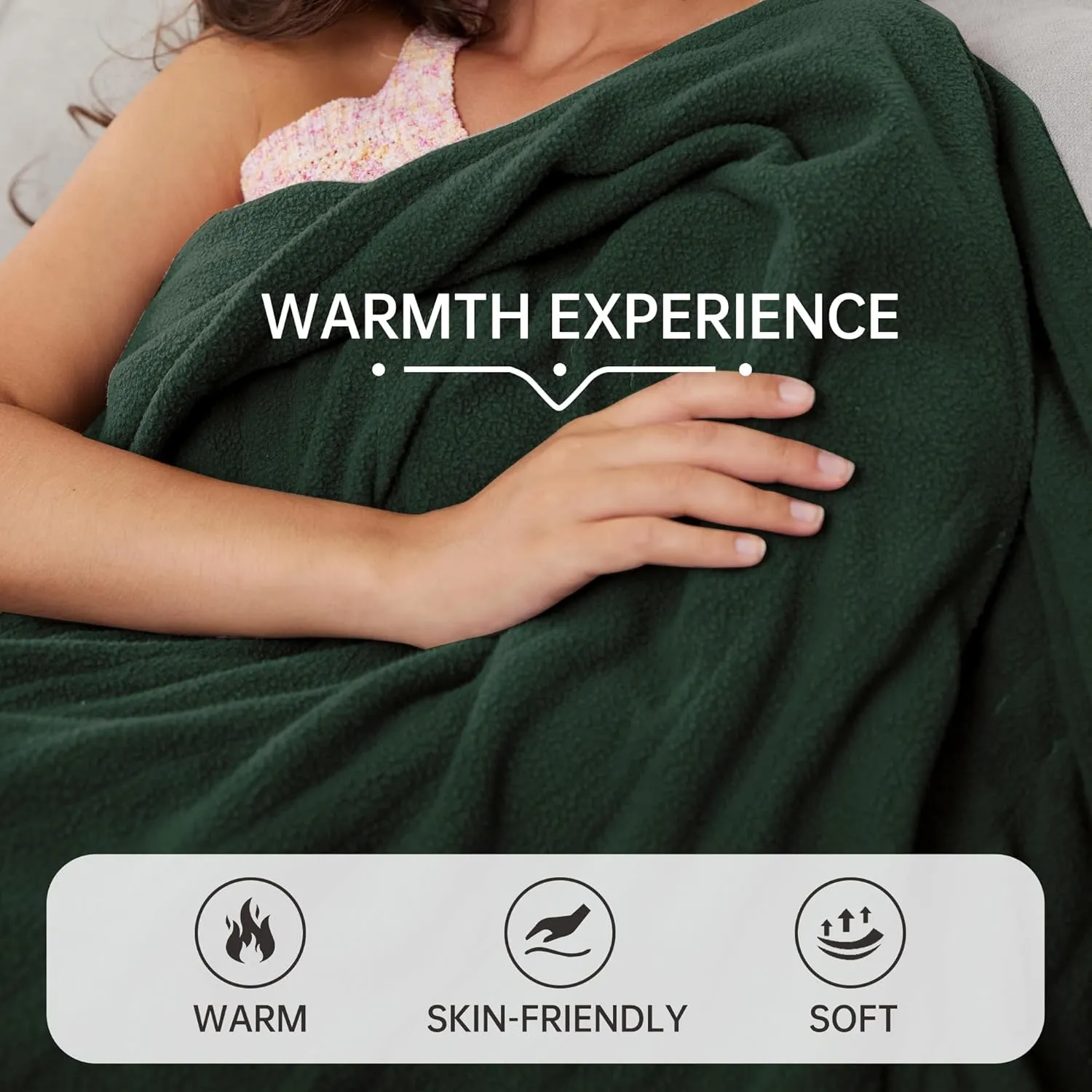 McJaw Electric Heated Blanket 84"x 90" Queen Size, 4 Heating Levels and 10 Hours Auto Off, Lightweight and Breathable - Green