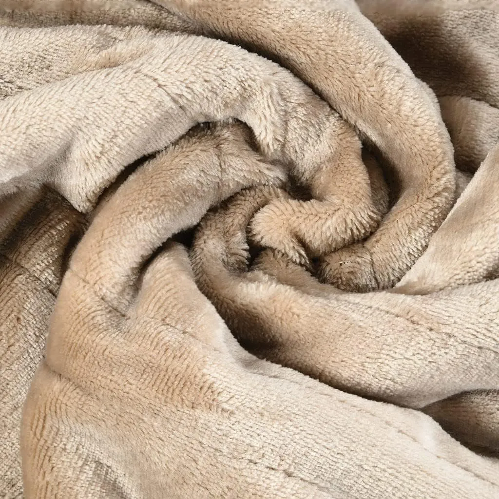 Medical king Heated Blanket, Machine Washable Extremely Soft & Comfortable Electric Blanket Throw Fast Heating with Hand Controller 10 Heating Settings & auto Shut-Off (Beige, 50 x 60)