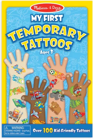 Melissa & Doug My First Temporary Tattoos: Adventure, Creatures, Sports, and More - 100  Kid-Friendly Tattoos, Blue
