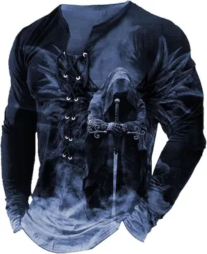 Men Shirt Vintage Hooded Long Sleeve T Shirt Autumn Solid Casual Top for Athletic Running Hiking Men Long Sleeve