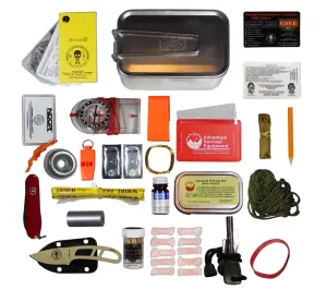 Mess Tin Survival Kit with Orange Molle Pouch Esee Knives Wilderness Emergency