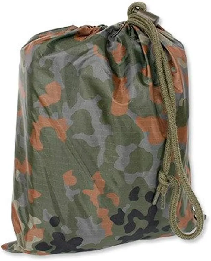 Mil-Tec Adult Ripstop Wet Weather Lightweight Waterproof Multi-Use Rain Poncho with Hood - Use as Bivouac Sack, Shelter Tent
