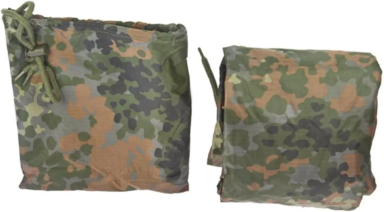 Mil-Tec Adult Ripstop Wet Weather Lightweight Waterproof Multi-Use Rain Poncho with Hood - Use as Bivouac Sack, Shelter Tent
