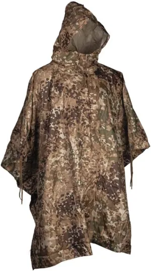 Mil-Tec Adult Ripstop Wet Weather Lightweight Waterproof Multi-Use Rain Poncho with Hood - Use as Bivouac Sack, Shelter Tent