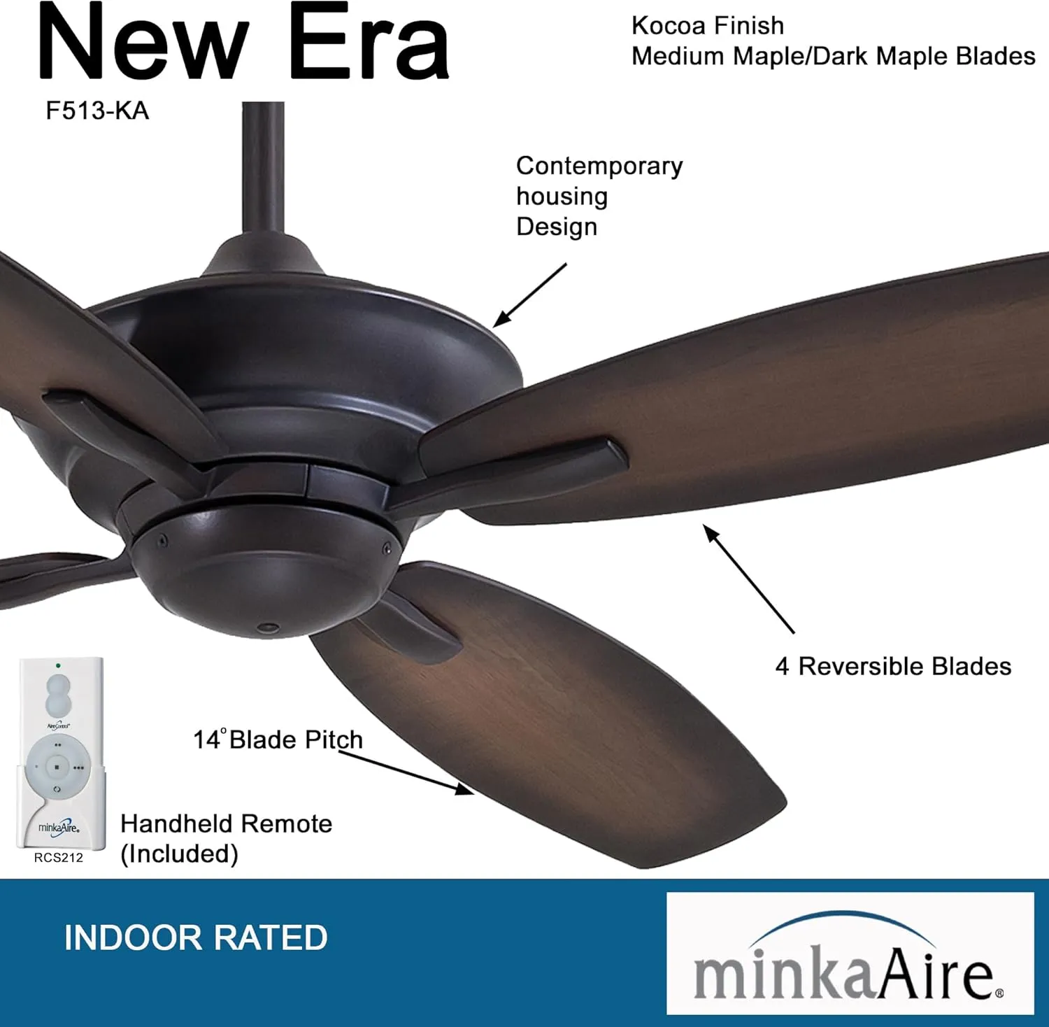 MINKA-AIRE F513-KA New Era 52 Inch Ceiling Fan in Kocoa Finish