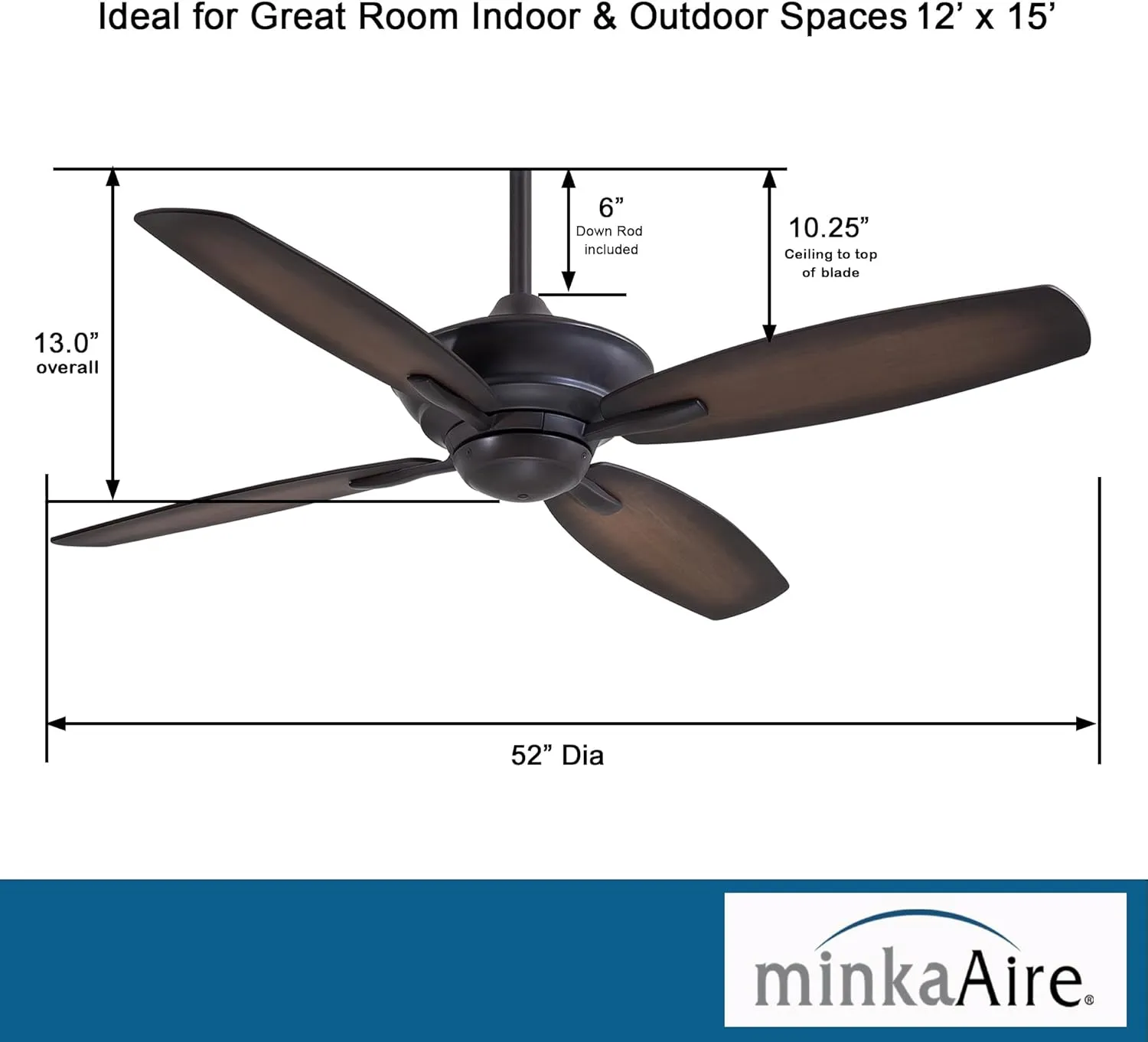 MINKA-AIRE F513-KA New Era 52 Inch Ceiling Fan in Kocoa Finish