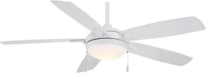 MINKA-AIRE F534L-WH Lun-Aire With Light 54 Inch Ceiling Fan with Integrated 17W LED Light in White Finish