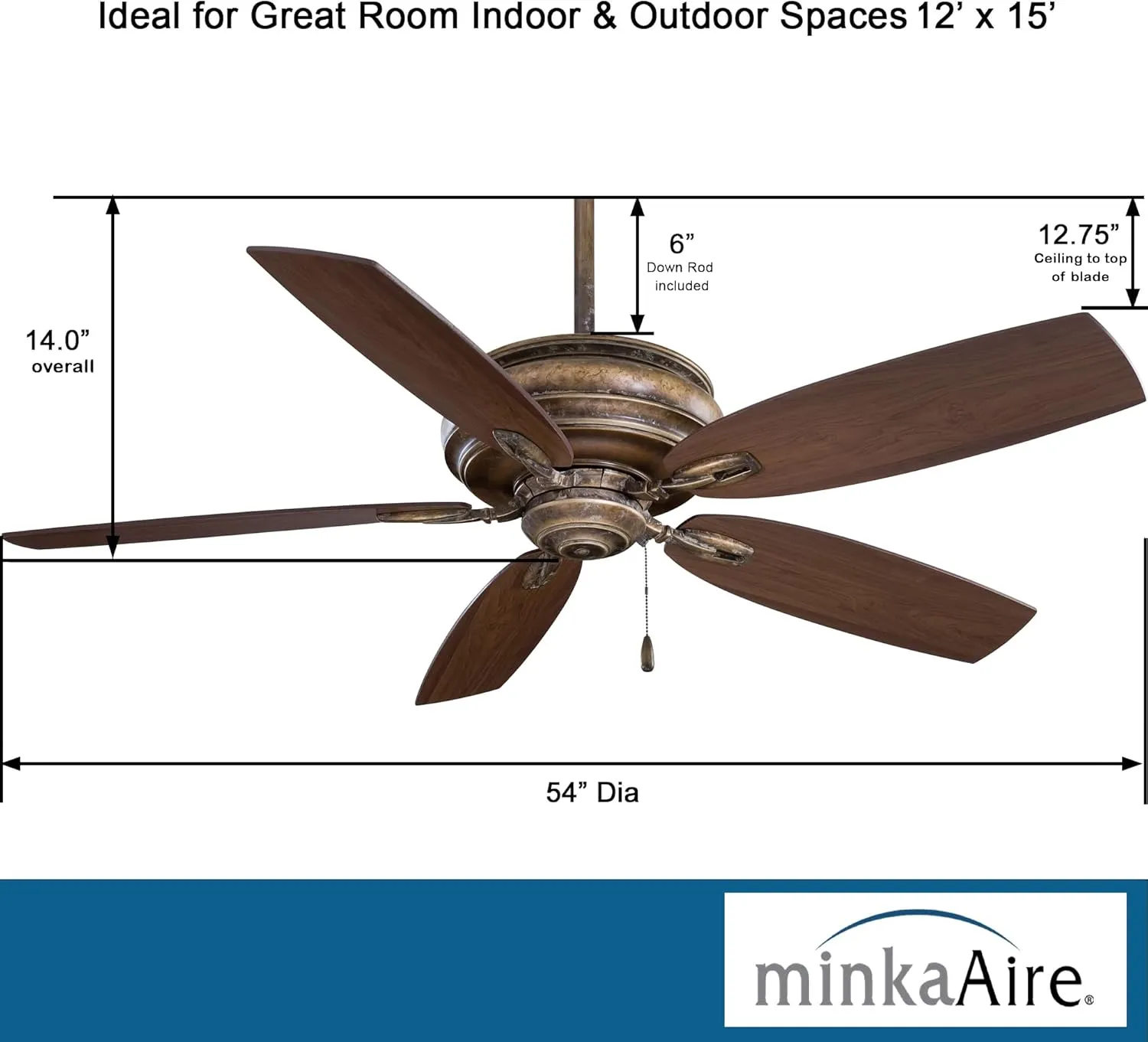 MINKA-AIRE F614-FB Timeless 54 Inch Ceiling Fan in French Beige Finish