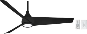 MINKA-AIRE F678L-CL Twist 52" Ceiling Fan with LED Lights and Remote Control, Coal, with Additional Wall Control