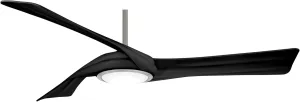 Minka-Aire F714L-BN/CL Curl 60" Ceiling Fan with LED Lights & Remote, Brushed Nickel/Coal