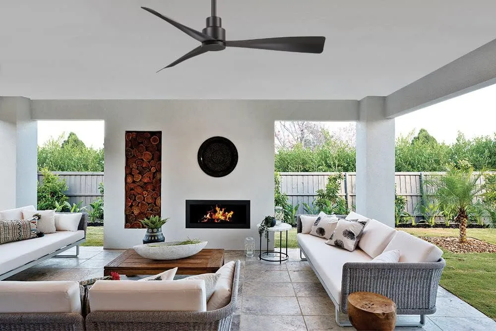 MINKA-AIRE F786-CL Simple 44 Inch Outdoor 3 Blade Ceiling Fan with DC Motor in Coal Finish
