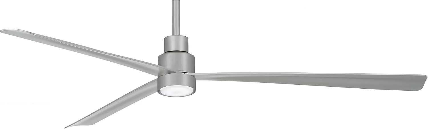 MINKA-AIRE F789-SL with LED Light Simple 65 Inch Outdoor 3 Blade Ceiling Fan with DC Motor in Silver Finish………