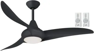 MINKA-AIRE F845-CL Light Wave 44" Ceiling Fan with LED Light in Coal with Remote and Additional Remote Control…