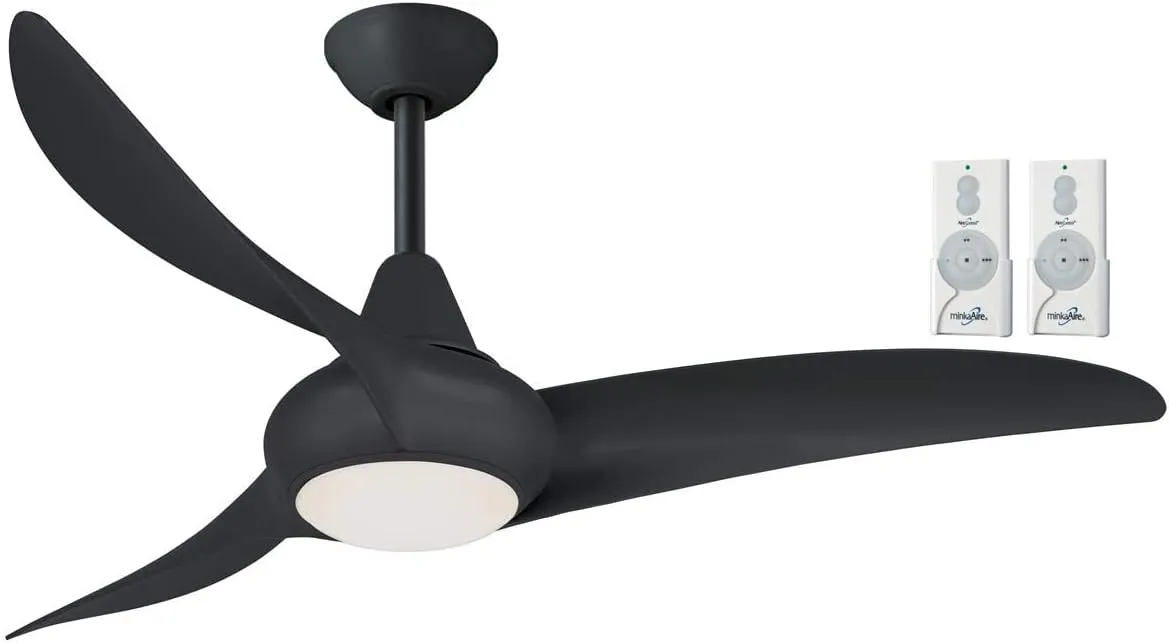 MINKA-AIRE F845-CL Light Wave 44" Ceiling Fan with LED Light in Coal with Remote and Additional Remote Control…