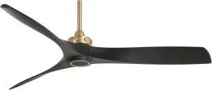 MINKA-AIRE F853-SBR/CL Aviation 60 Inch Ceiling Fan with DC Motor in Soft Brass Finish and Coal Blades