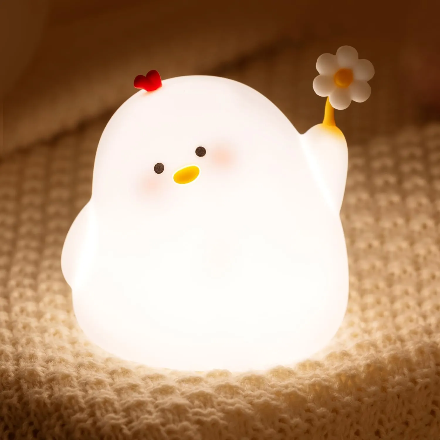 Moe Chick Night Light for Kids, Animal Silicone Night Lamp, Rechargeable Table Lamp Bedside Lamp,Cute Room Decor Night Light for Bedroom,Living Room,Dining,Desk Decor,Ideal Gift(Chick)…