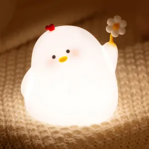 Moe Chick Night Light for Kids, Animal Silicone Night Lamp, Rechargeable Table Lamp Bedside Lamp,Cute Room Decor Night Light for Bedroom,Living Room,Dining,Desk Decor,Ideal Gift(Chick)…