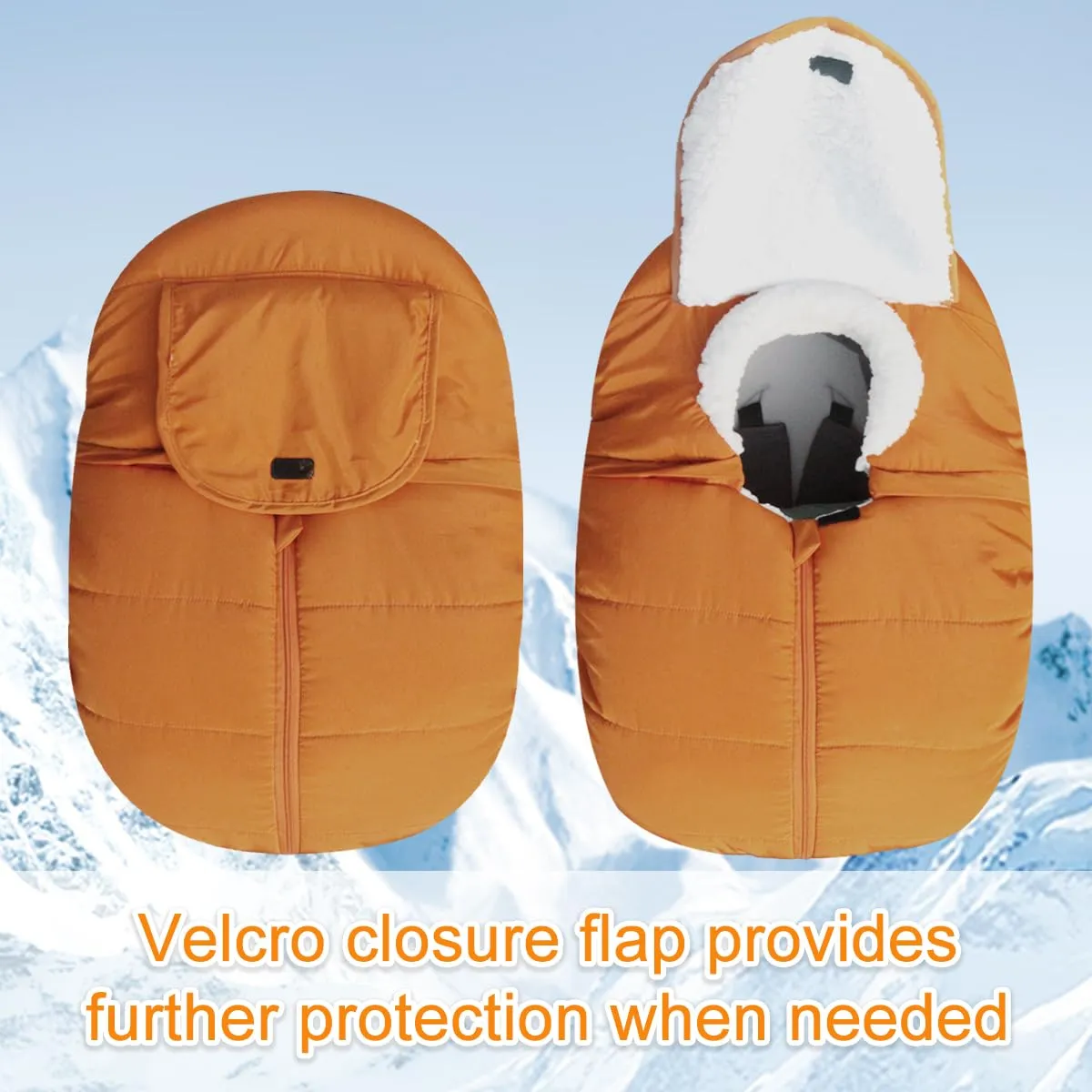 Mom's Choice Awards Winner-TSAYAWA Winter Baby Car Seat Cover -Keep Babies Warm Carseat Bunting Bag/Blanket for Newborn & Infant - Cold Weather Insulated Windproof Carrier Canopy for Travel (Brown)
