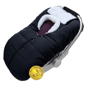 Mom's Choice Awards Winner-TSAYAWA Winter Baby Infant Car Seat Cover-Keep Babies Warm Carseat Bunting Bag/Blanket for Newborn-Cold Weather Insulated Windproof Carrier Canopy for Travel (Black)
