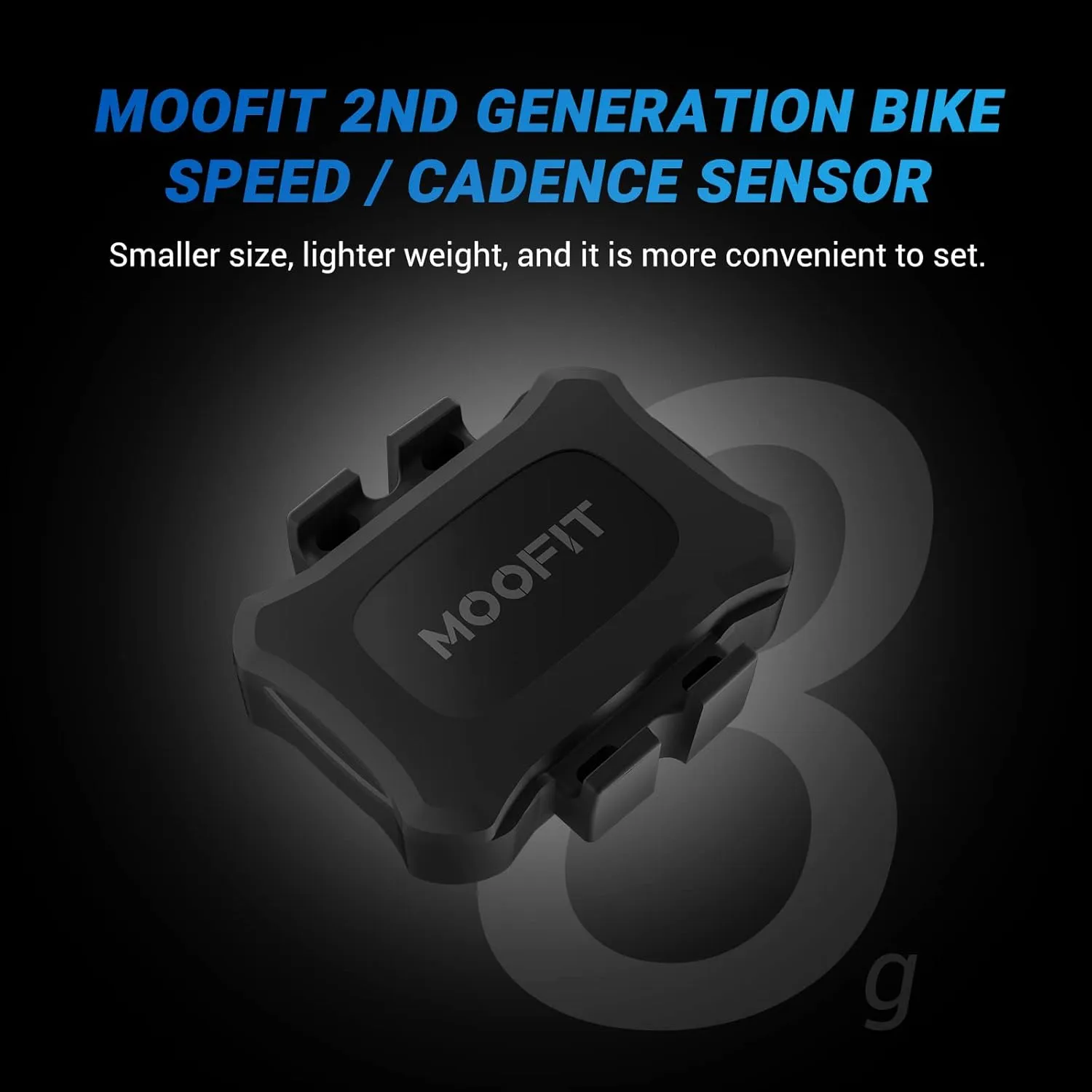 MOOFIT Speed/Cadence Sensor,ANT  Bluetooth Cycling Cadence Sensor,Wireless RPM Sensor for Bicycle or Spin Bike,IP67 Speed and Cadence Sensor Compatible with Wahoo, Zwift, Openrider, Peloton