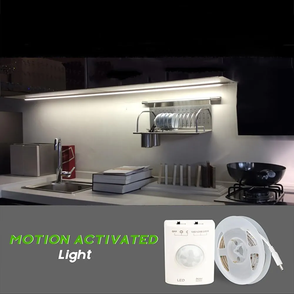 Motion LED Strip Cupboard Wardrobe Closet Light USB Rechargeable Under Bed Counter Desk Cabinet Lighting Staircase Stair Railing Stairway Night Lights for Pantry Shelf Hutch Gun Safe Hallway