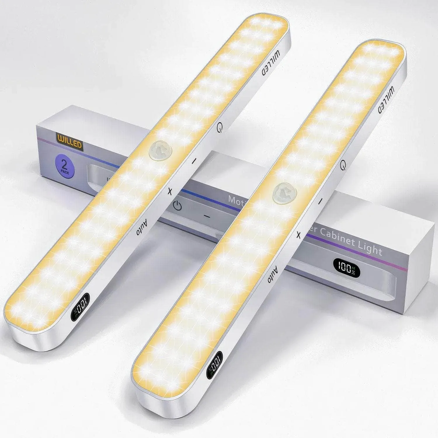 Motion Sensor Cabinet Warm Light: Battery-Powered 60 LED Touch Light Bar