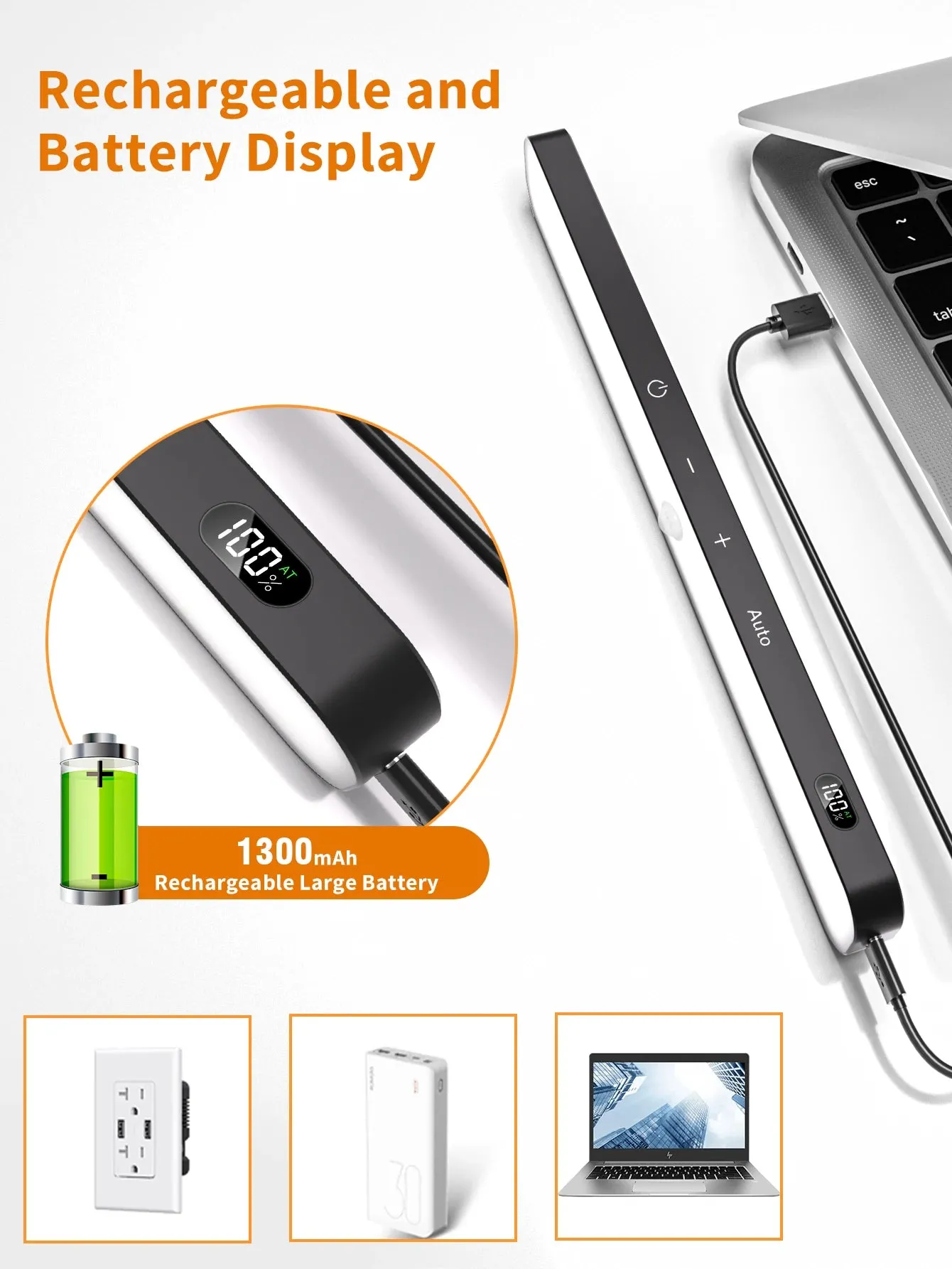 Motion Sensor Cabinet Warm Light: Battery-Powered 60 LED Touch Light Bar