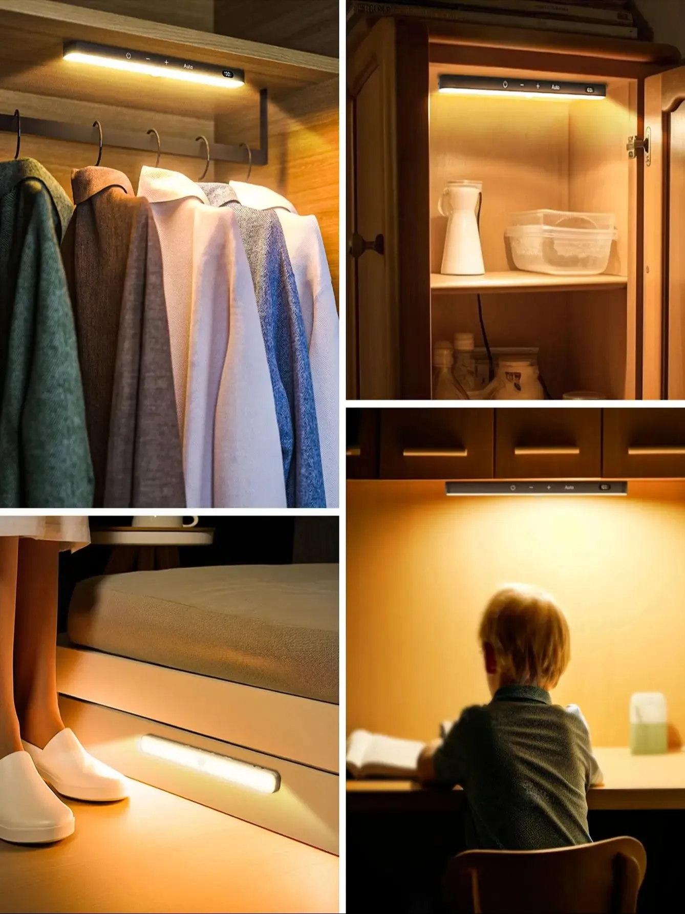 Motion Sensor Cabinet Warm Light: Battery-Powered 60 LED Touch Light Bar