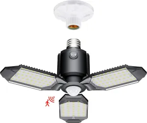 Motion Sensor Garage Light, 80W Motion Activated LED Shop Light for Stairway, Workshop, Basement (1Pack)