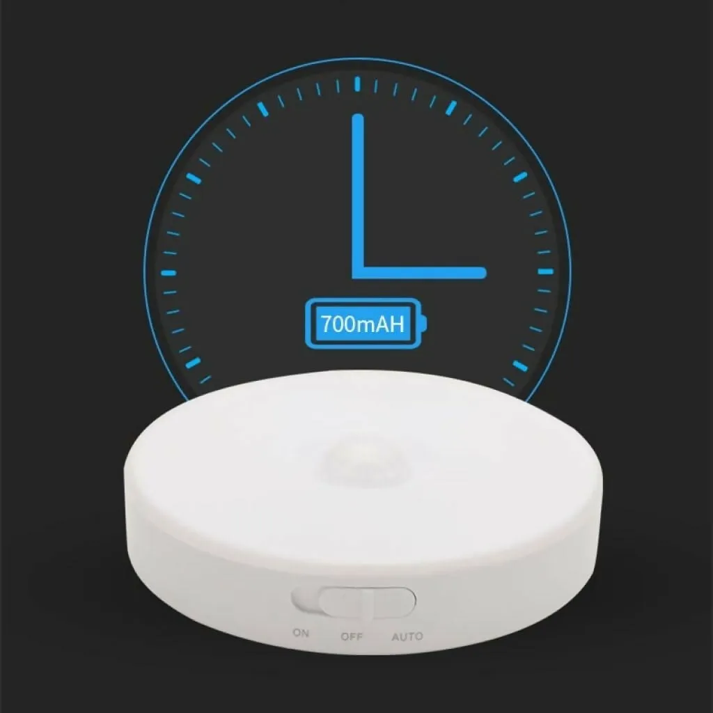 Motion Sensor LED Light USB Rechargeable, Wireless Night Light for Wardrobe & Stairs (White)