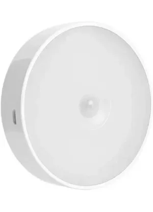 Motion Sensor LED Light USB Rechargeable, Wireless Night Light for Wardrobe & Stairs (White)