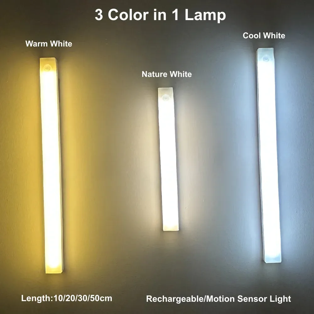 Motion Sensor LED Night Light USB Rechargeable Wireless Lamp