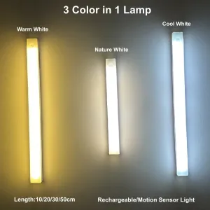 Motion Sensor LED Night Light USB Rechargeable Wireless Lamp