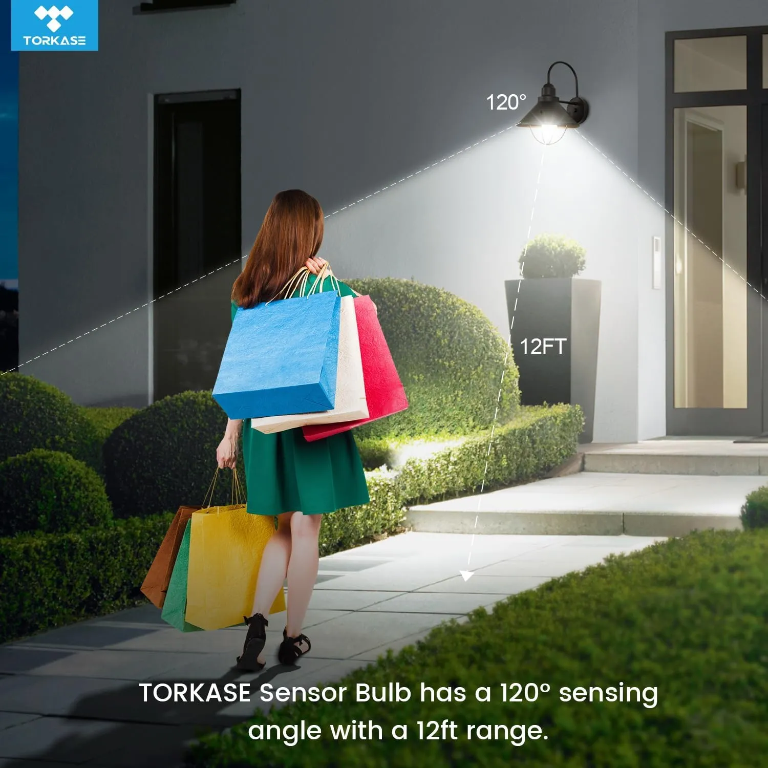 Motion Sensor Light Bulbs, 13W (100Watt Equivalent), Motion Activated Dusk to Dawn Security LED Bulb, 5000K Daylight, Energy-Efficient, for Indoor and Outdoor Lighting, Porch, Stairs, Hallway 3Pack