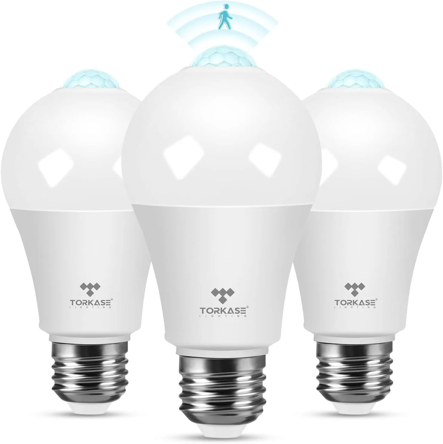 Motion Sensor Light Bulbs, 13W (100Watt Equivalent), Motion Activated Dusk to Dawn Security LED Bulb, 5000K Daylight, Energy-Efficient, for Indoor and Outdoor Lighting, Porch, Stairs, Hallway 3Pack