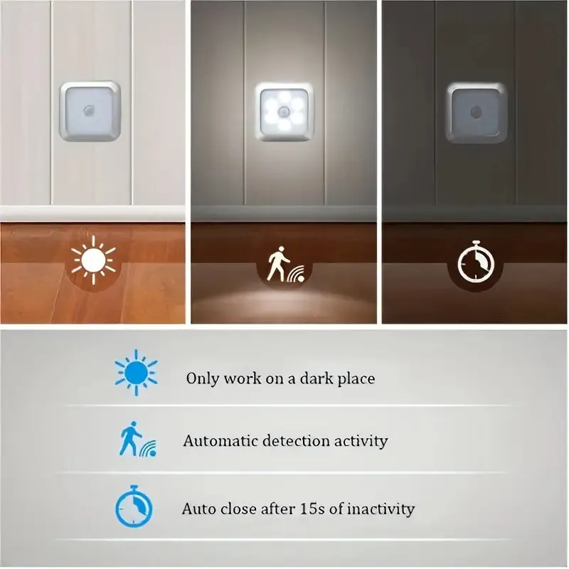 Motion Sensor Night Light, 6 LED Wall Lamp