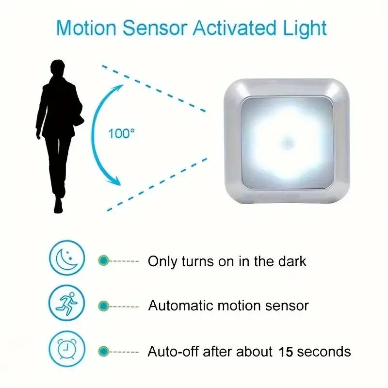 Motion Sensor Night Light, 6 LED Wall Lamp