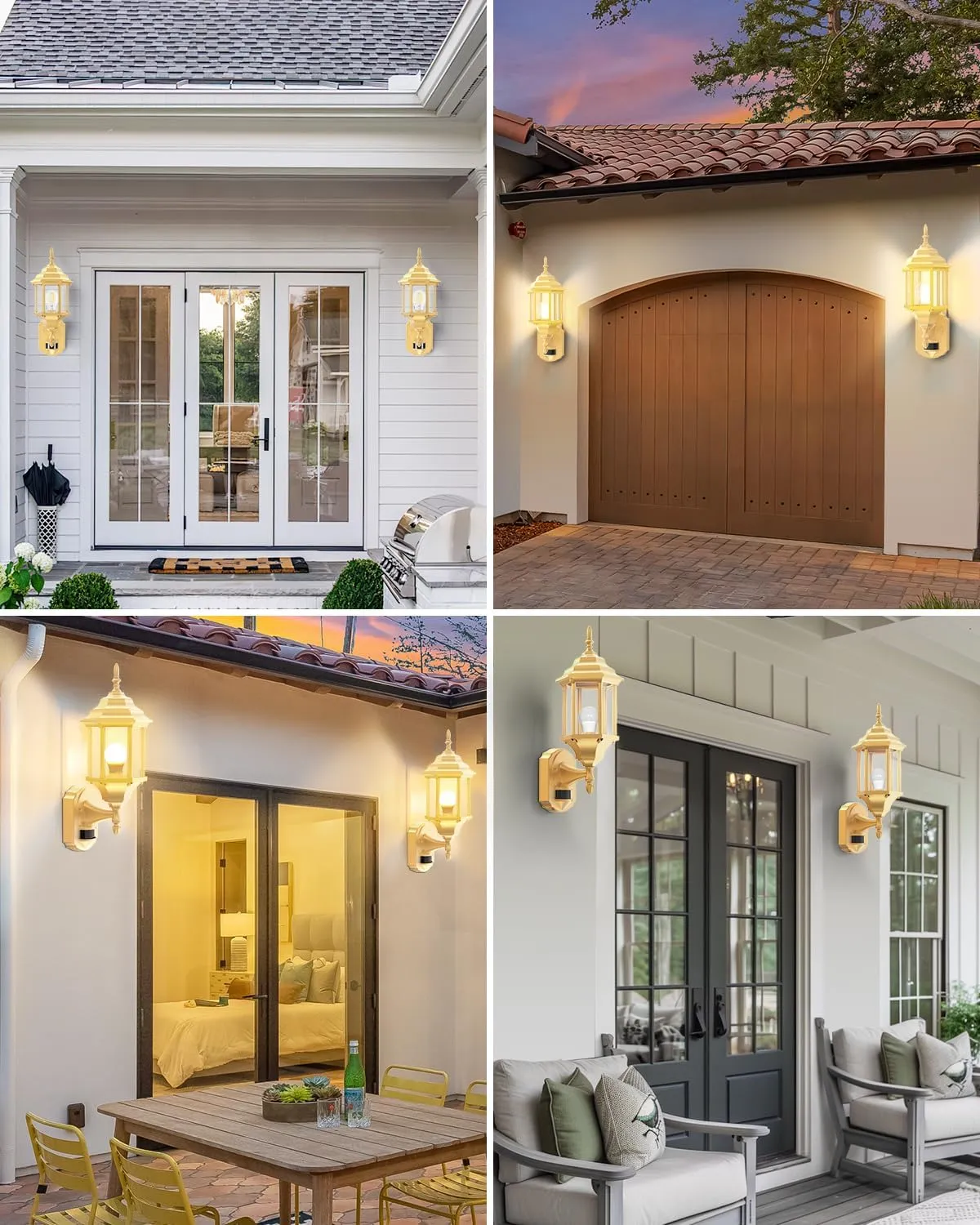 Motion Sensor Outdoor Lights, 16 inch Dusk to Dawn Outside Porch Lights, Waterproof Anti-Rust Aluminum Outdoor Wall Lights Exterior Lighting Fixtures for House, Garage, Front Door, Gold