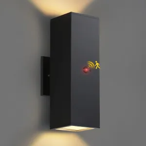 Motion Sensor Outdoor Lights, Aluminum Dusk to Dawn Outdoor Lighting Matte Black Exterior Lighting Fixtures with E26 Base, Outside Lights for House Porch Garage Patio, LED Bulbs Included