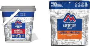 Mountain House Essential Bucket | Freeze Dried Backpacking & Camping Food | 22 Servings | Gluten-Free & Lasagna with Meat Sauce | Freeze Dried Backpacking & Camping Food |2 Servings