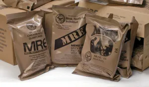 MRE Ready to Eat Meals - Emergency Food Kits, Pack Of 6 w/Entrees, Dessert, Flameless Heater & Accessories – Emergency MRE Meals For Camping Hiking & Other Outdoor Activities