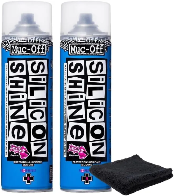 Muc-Off Silicon Shine 500ml, 2-Pack | Quick-Dry & Dirt-Repellent | Enhances Metal, Plastic & Rubber | Suitable for Bicycles, Motorcycles, ATVs & UTVs