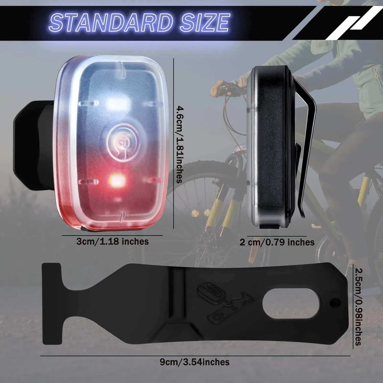 Mudder Running Lights for Runners Rechargeable LED Safety Lamps USB Rechargeable Clip on Strobe Bicycle Tail Lamps with 5 Modes Flashing Bike Lights for Night Riding Walking Hiking Pet Dog