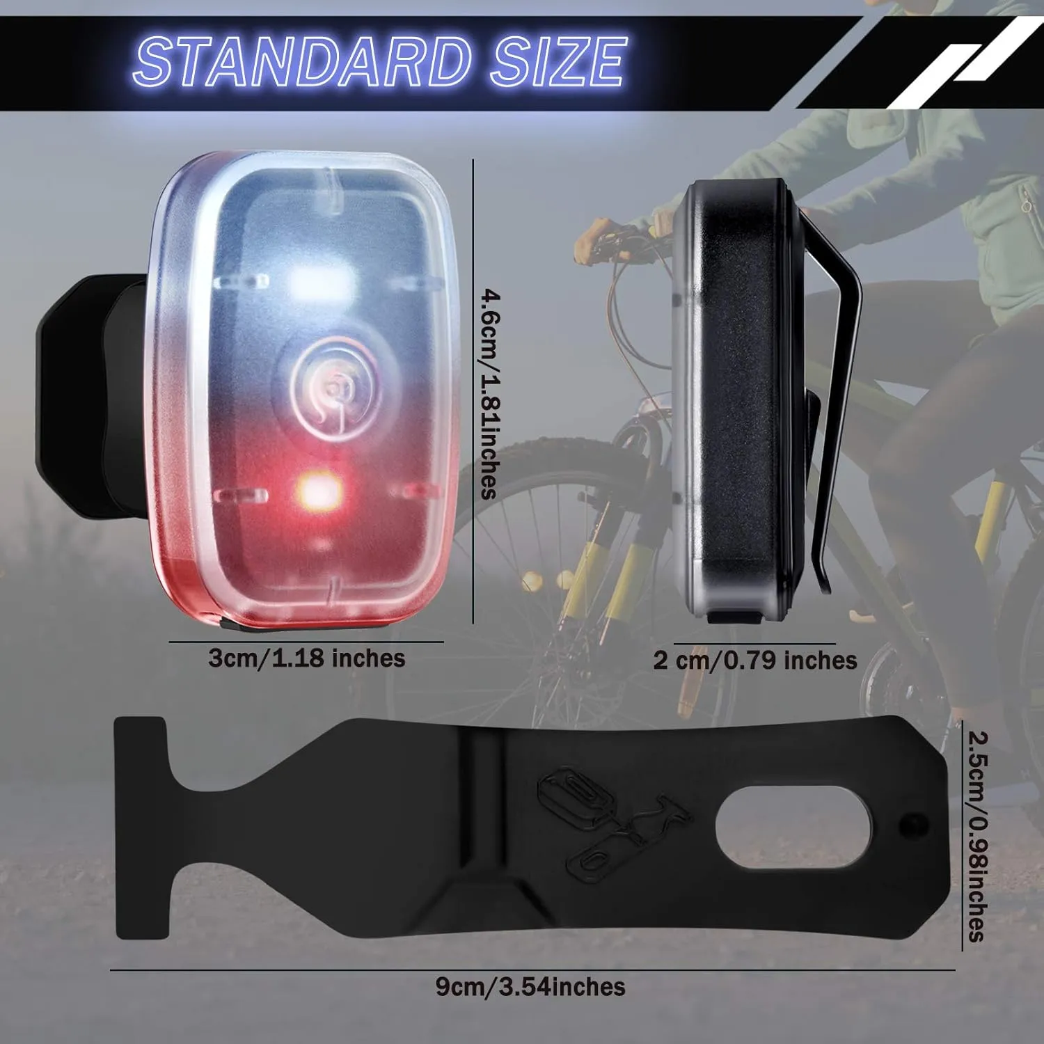 Mudder Running Lights for Runners Rechargeable LED Safety Lamps USB Rechargeable Clip on Strobe Bicycle Tail Lamps with 5 Modes Flashing Bike Lights for Night Riding Walking Hiking Pet Dog