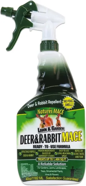 Nature’s MACE Deer and Rabbit MACE 40oz Spray, Deer Repellent for Plants, Repel Deer from Your Home & Garden, Safe to use Around Children, Plants & Produce, Protect Your Garden Instantly