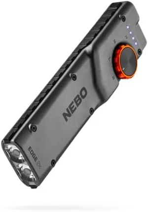 NEBO Edge 2K Pocket Light | 2000 Lumens, 5 Light Modes, Tactical LED Flashlight with Powerful Defensive Strobe, Rechargeable Design for EDC, Water & Impact Resistant, Includes USB Charging Cable