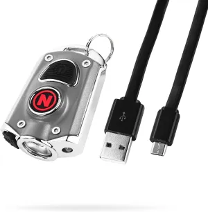 NEBO Mycro Rechargeable LED Keychain Light | Key Ring Flashlight Features 6 Light Modes,